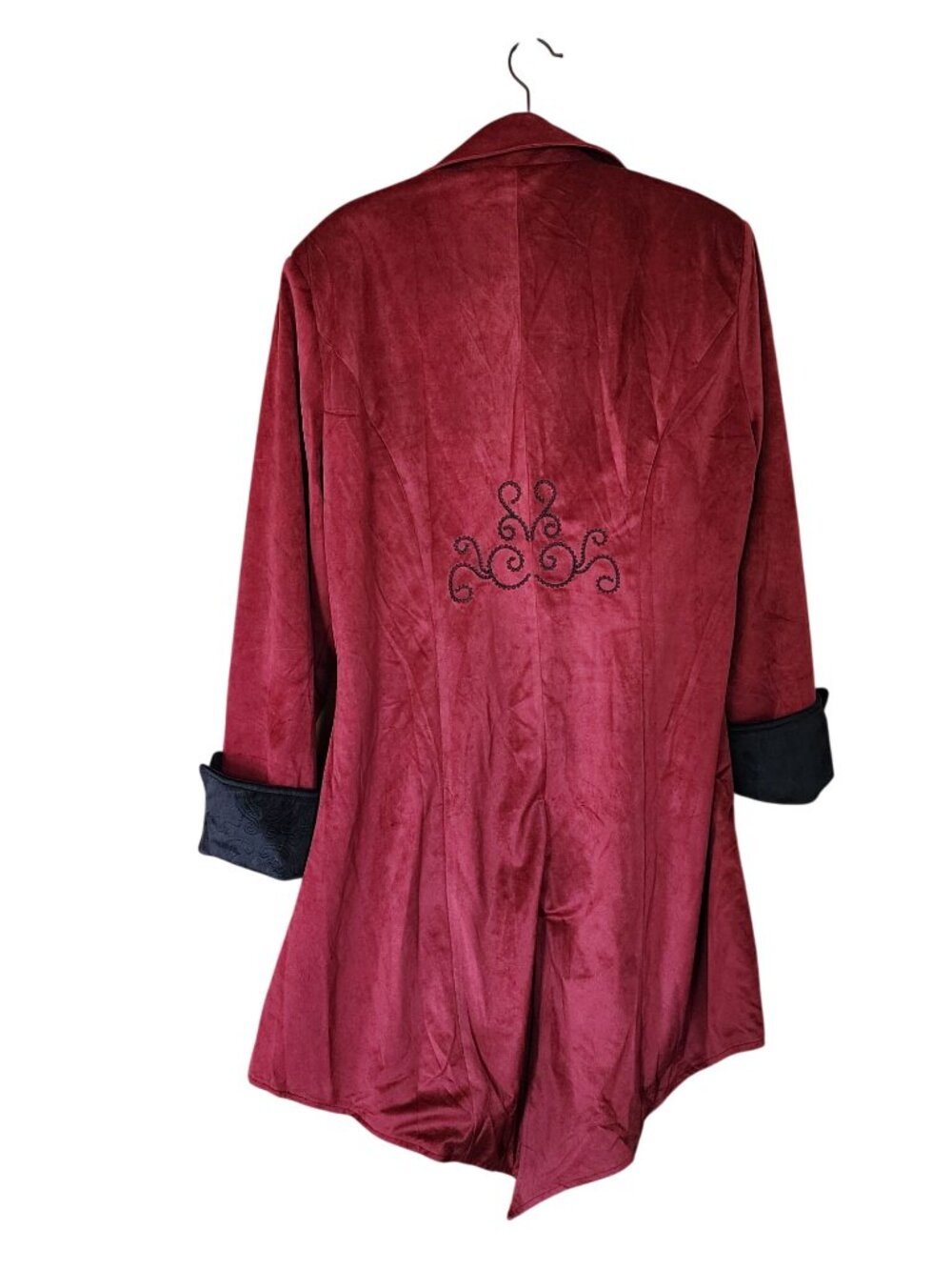 Medieval Steampunk Tailcoat Jacket Gothic Victorian Halloween Cosplay Red Mens X - Picture 2 of 4